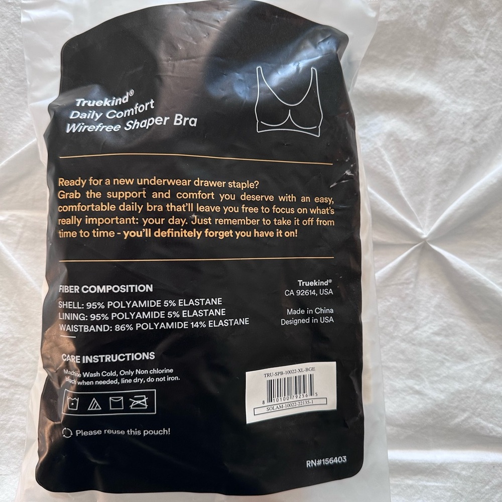 NWT True kind wireless shaper bra size xl